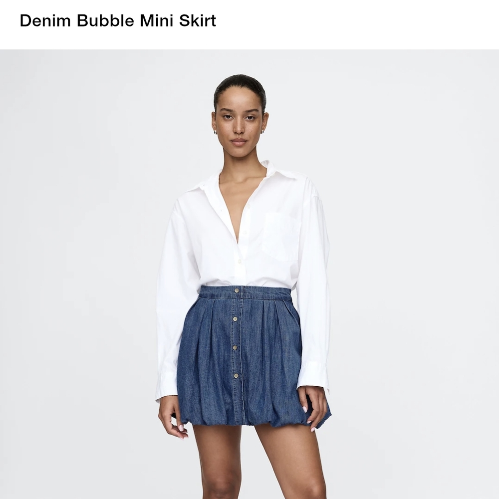 GAP Blue Denim Bubble Mini Skirt